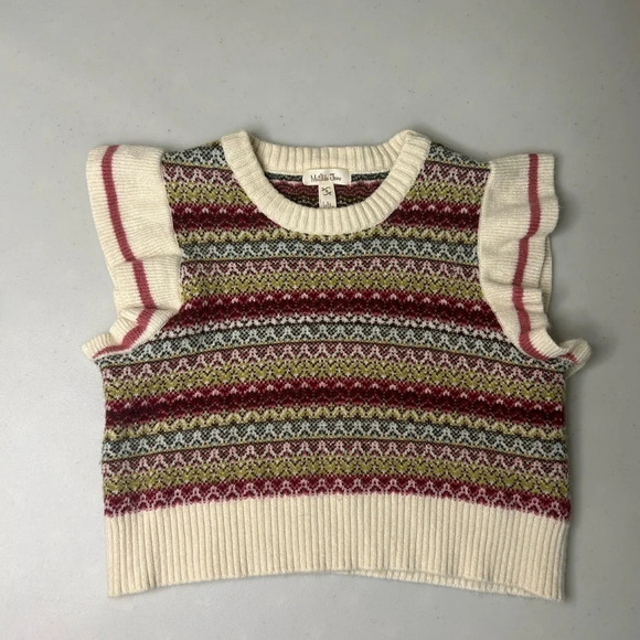 Matilda Jane MJC Heart to Heart Stardust Striped Sweater Vest Size 8 - Picture 2 of 5